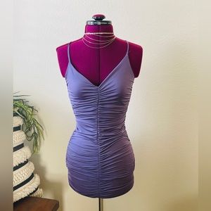 Purple Front Tunched Mini Dress Size SM
